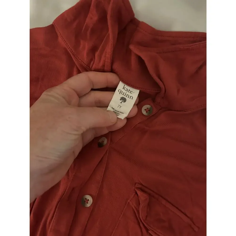Kate Quinn Dark Red Orange Shirt size 7